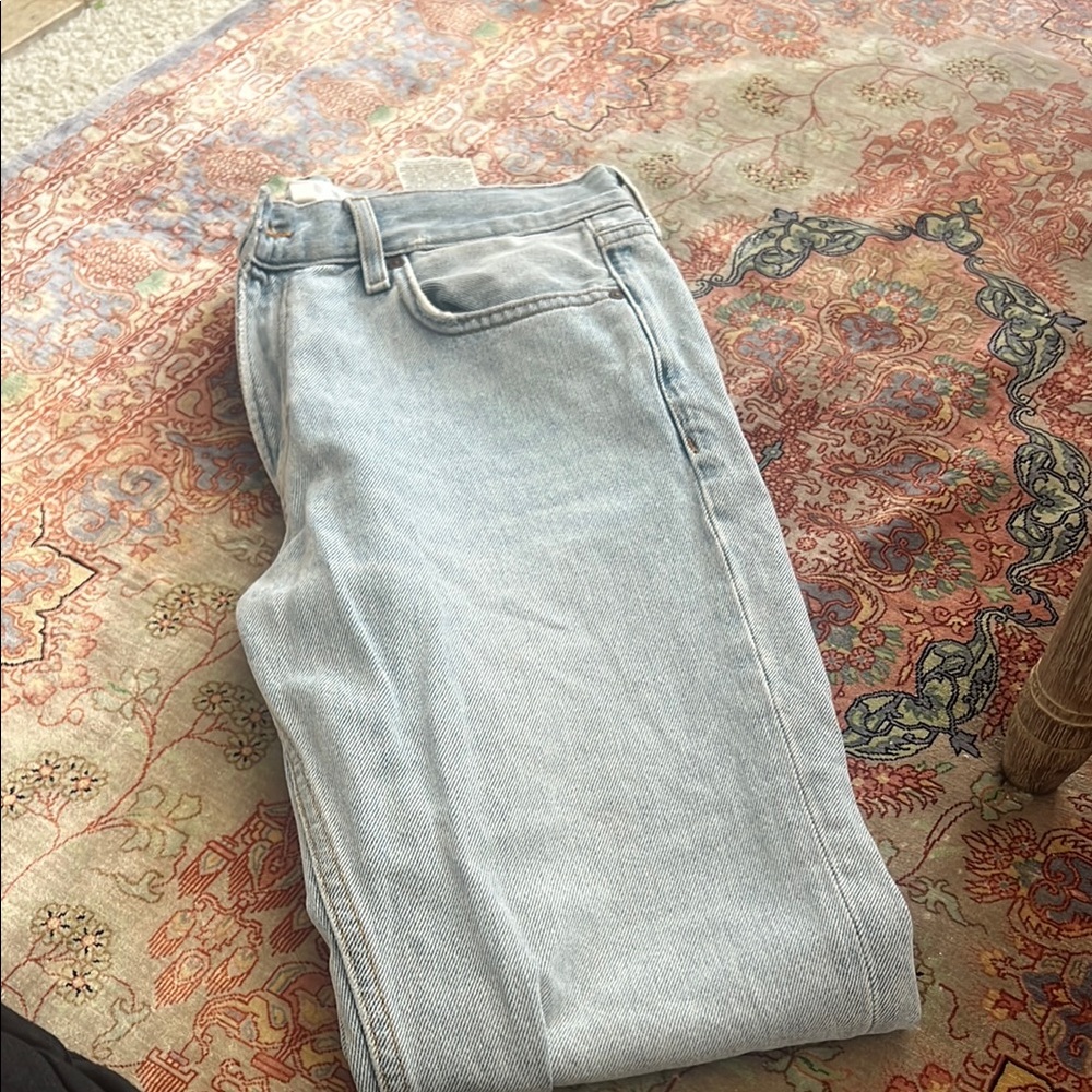 Mango Light Blue Straight Leg Jeans
